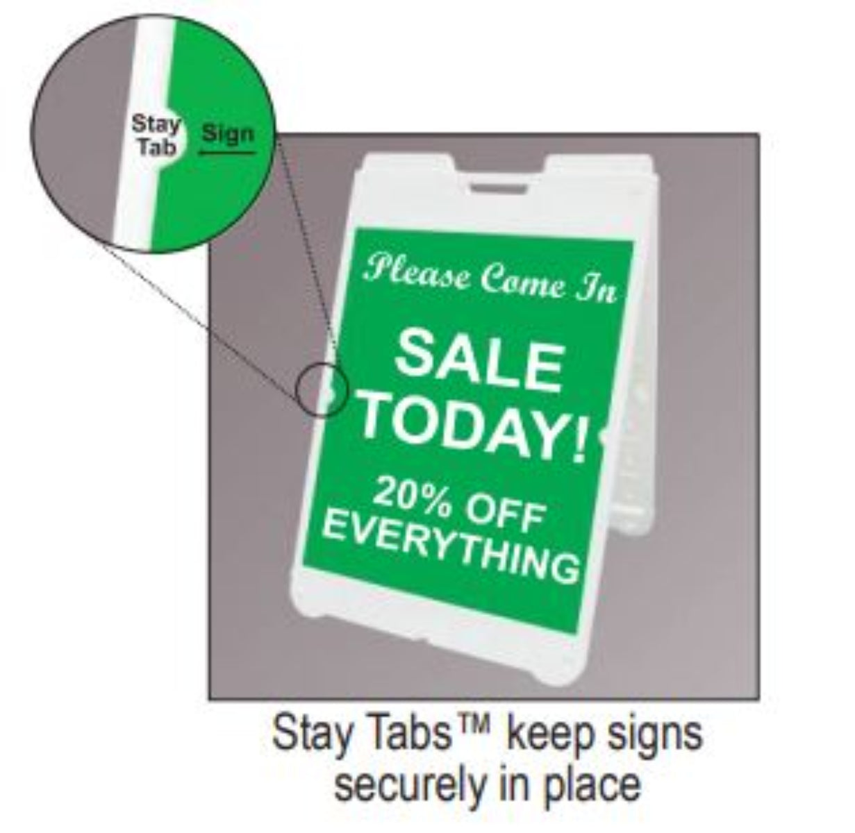 Plastic A-Frame White Simpo Sign-II – Model 1220-W