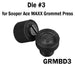 Black grommet die for Sooper Ace MAXX Grommet Press on a white background