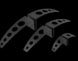 Metal brackets with multiple holes on a black background