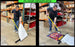 Person using a floor graphic tool in a warehouse setting