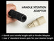 Handle extension adaptor with text on a white background