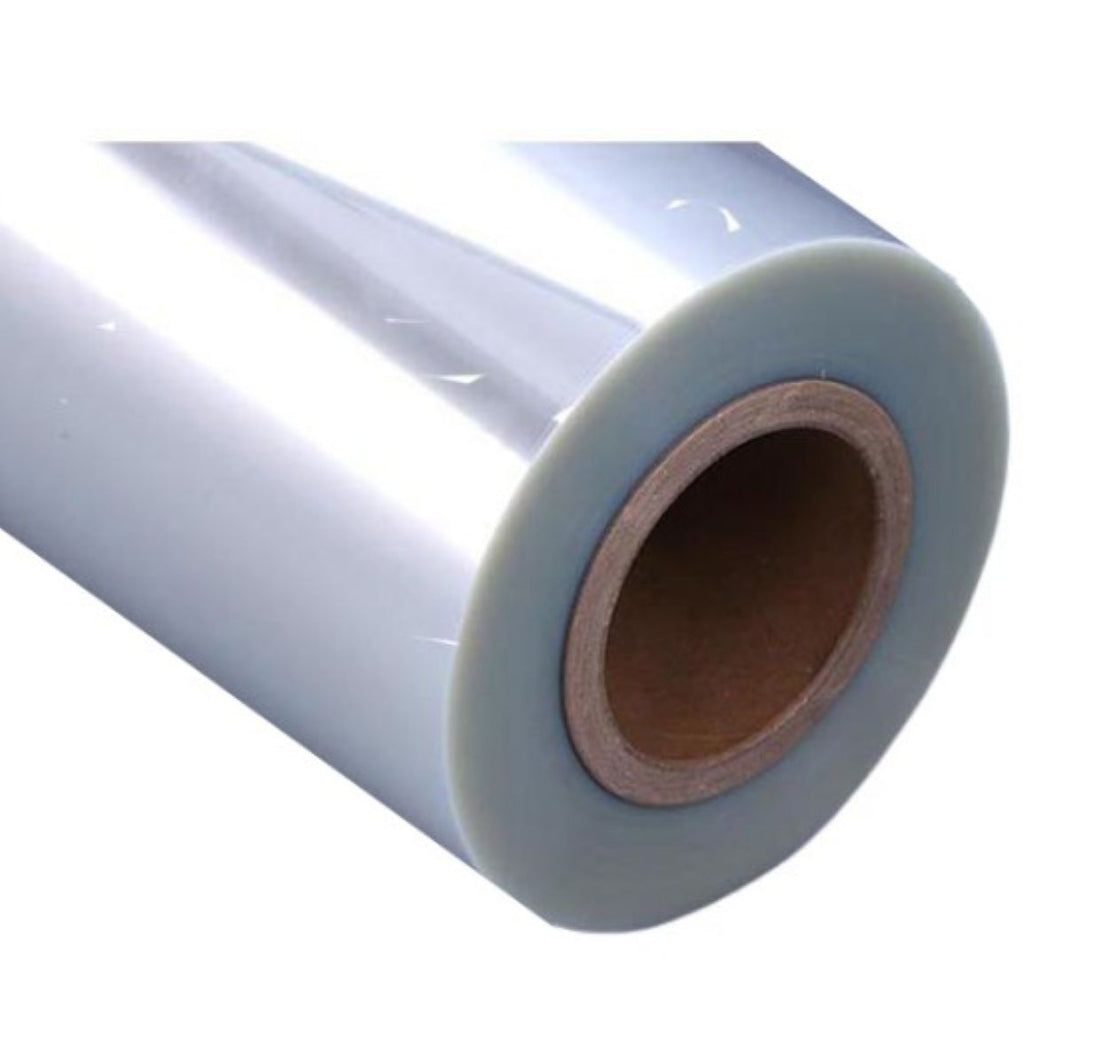 Roll of clear vinyl on a white background