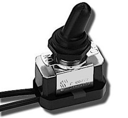 Toggle switch with wires on a white background