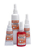 Collection of Sonlok thread sealant bottles on a white background
