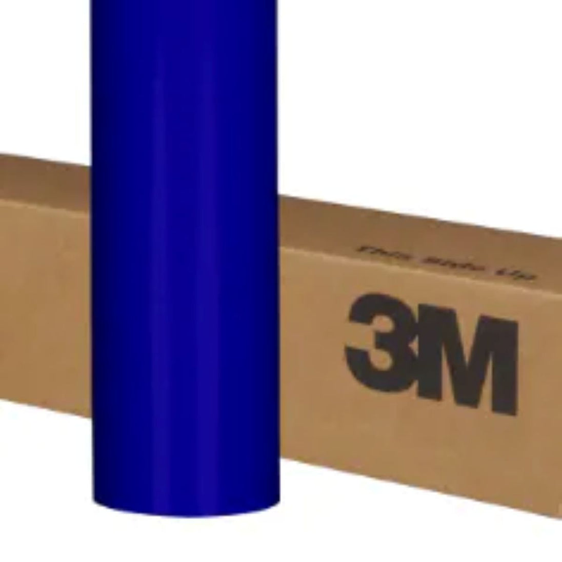 Blue vinyl wrap roll with 3M box in the background
