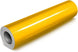 Roll of yellow vinyl wrap on a white background