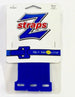 Packaging of blue straps with 'Z Straps' branding on a white background