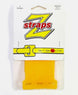 Packaged yellow straps with 'Z Straps' branding on a white background