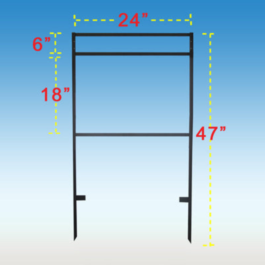 Sign Frame With 2 Posts 18x24 Sign Frame with Top Rider – Double Stake Frame