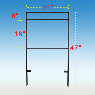 Sign Stake - Double Stake Sign Frame With Top Rider