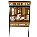 Sign Stake - Double Stake Sign Frame With Top & Bottom Rider