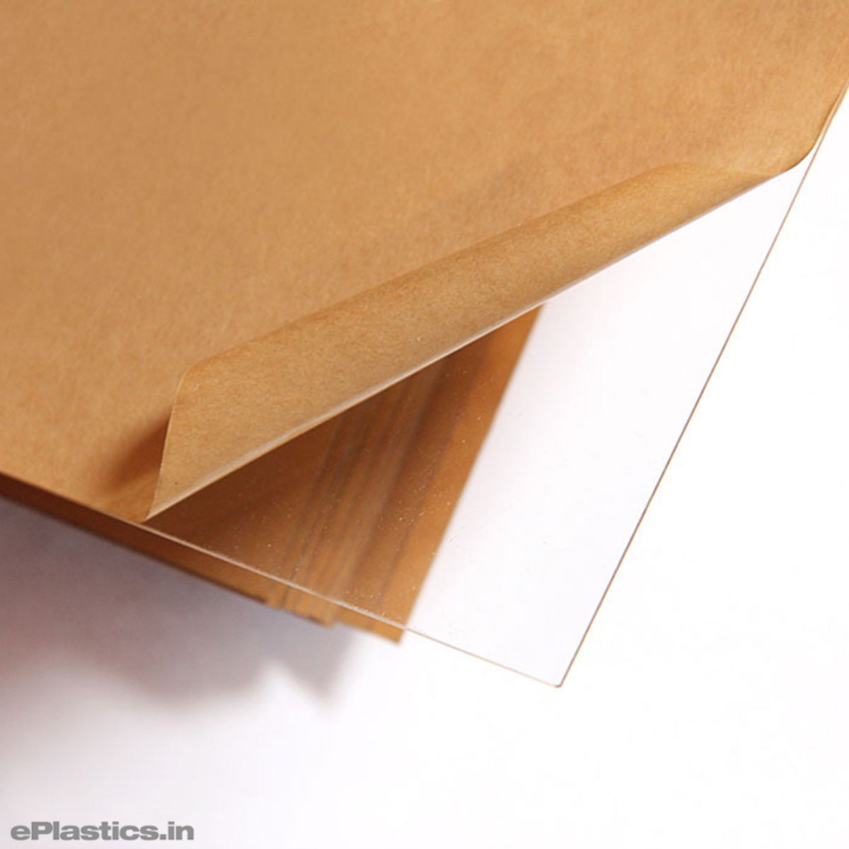 Brown paper sheet on a white background with 'ePlastics.in' branding.