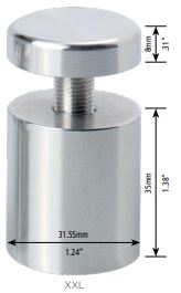 Pizazz Aluminum Mono-Mounts Natural XX-Large 1-1/4" 2-Pk