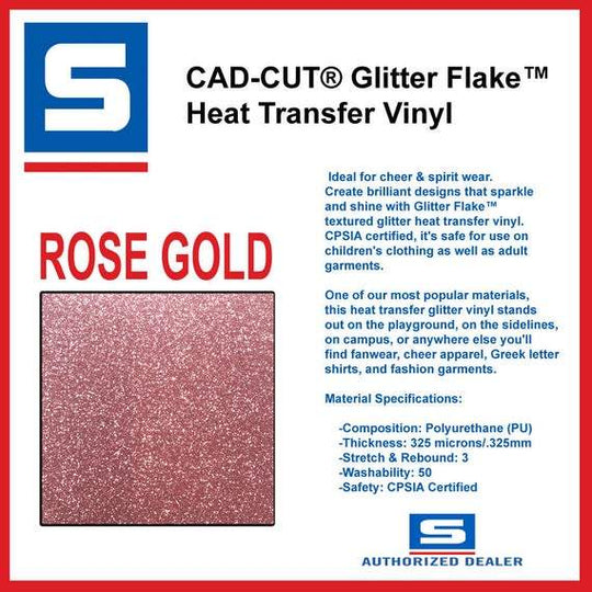 Stahls Glitter Flake HTV roll picture Rose Gold